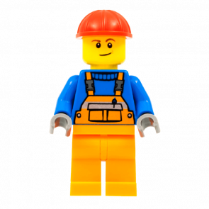 Фигурка Lego Construction 973px437 Overalls with Safety Stripe Orange City con011 Б/У