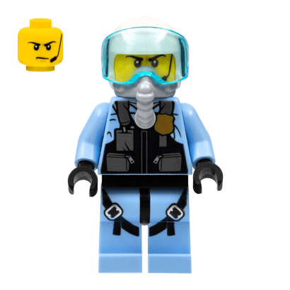 Фигурка Lego Police 973pb3376 Sky Police Jet Pilot with Oxygen Mask and Headset City cty0997 1 Б/У - Retromagaz