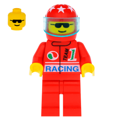 Фигурка Lego Race 973px36 Red Helmet 7 White Stars City oct026 Б/У - Retromagaz