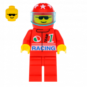 Фигурка Lego Race 973px36 Red Helmet 7 White Stars City oct026 Б/У