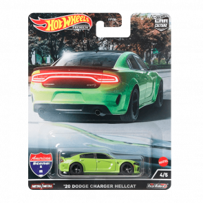 Машинка Premium Hot Wheels '20 Dodge Charger Hellcat American Scene 1:64 HCK04 Green - Retromagaz