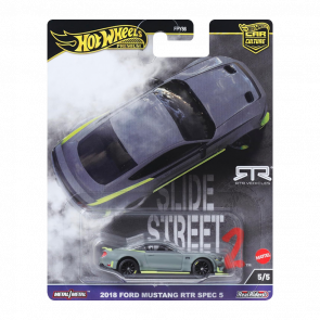 Машинка Premium Hot Wheels 2018 Ford Mustang RTR Spec 5 Slide Street 1:64 HKC85 Grey - Retromagaz