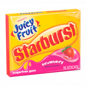 Жувальна Гумка Wrigley’s Juicy Fruit Starburst Strawberry 15 sticks - Retromagaz