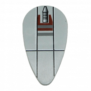 Оружие Lego Star Wars Shield Ovoid with SW Small Rocket at Top Pattern 2586px6 4262520 Light Bluish Grey Б/У