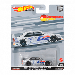 Машинка Premium Hot Wheels 1994 AMG-Mercedes C-Class DTM Touring Car Deutschland Design 1:64 HCJ80 Silver - Retromagaz