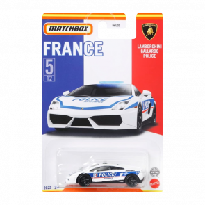 Тематическая Машинка Matchbox Lamborghini Gallardo Police France 1:64 HBL08 White - Retromagaz