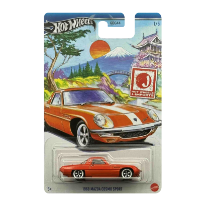 Тематическая Машинка Hot Wheels 1968 Mazda Cosmo Sport J-Imports 1:64 HWR57/HRT00 Orange - Retromagaz