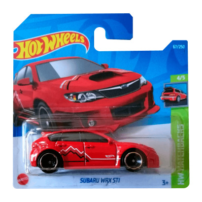 Машинка Базовая Hot Wheels Subaru WRX STI Hatchbacks 1:64 HCX04 Red - Retromagaz