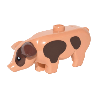 Фігурка Lego Земля Pig with Black Eyes White Pupils and Dark Brown Spots Pattern Animals 87621pb03 1 6139203 Nougat Б/У - Retromagaz