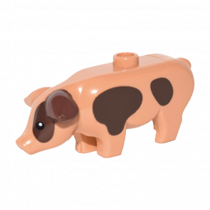 Фигурка Lego Земля Pig with Black Eyes White Pupils and Dark Brown Spots Pattern Animals 87621pb03 1 6139203 Nougat Б/У