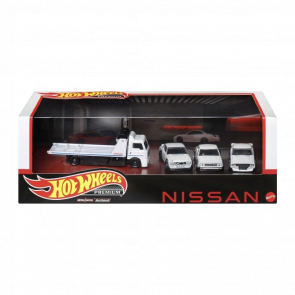 Машинка Premium Hot Wheels 4шт Nissan Skyline HT 2000GT-X / C210 / 2000GT-R LBWK / Fleet Street Diorama 1:64 HKC16 White - Retromagaz