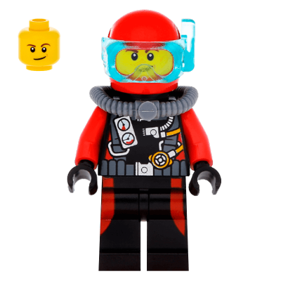 Фигурка Lego Deep Sea Explorers 973pb2015 Scuba Diver Male City cty0558 Б/У - Retromagaz