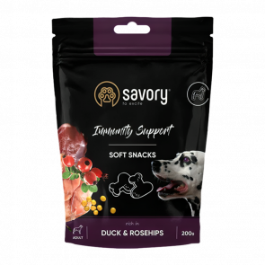 Лакомства для Собак Savory Soft Snacks Immunity Support Утка и Шиповник 200g - Retromagaz