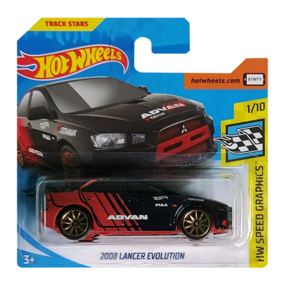 Машинка Базовая Hot Wheels 2008 Lancer Evolution Advan Speed Graphics 1:64 GHC82 Black - Retromagaz