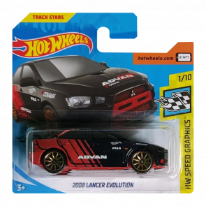 Машинка Базовая Hot Wheels 2008 Lancer Evolution Advan Speed Graphics 1:64 GHC82 Black - Retromagaz