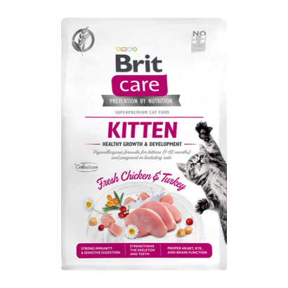 Сухой Корм для Кошек Brit Care Kitten Growth & Developmen Курица Индейка 2kg - Retromagaz