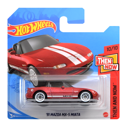 Машинка Базова Hot Wheels '91 Mazda MX-5 Miata Treasure Hunts Then and Now 1:64 GTC93 Red - Retromagaz