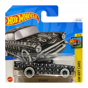 Машинка Базова Hot Wheels '57 Chevy Art Cars 1:64 HTB75 Black - Retromagaz