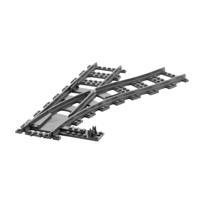 Для Поезда Lego Рельсы Switch Point Right 53404 4293593 4516101 6085188 Dark Bluish Grey Б/У - Retromagaz