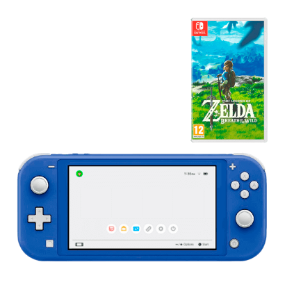 Консоль Nintendo Switch Lite 32GB Blue Новий + Гра The Legend of Zelda Breath of The Wild Російська Озвучка - Retromagaz