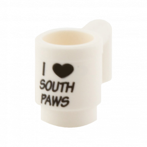 Посуда Lego Cup with Black 'I' Heart 'SOUTH PAWS' Pattern 3899pb005 6064740 White Б/У