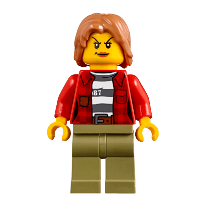 Фігурка Lego Police 973pb3009 Crook Female Jacket over 87 Prison Stripes City cty0851 Б/У - Retromagaz