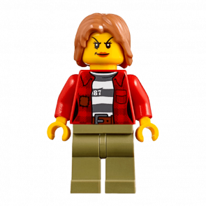 Фігурка Lego Police 973pb3009 Crook Female Jacket over 87 Prison Stripes City cty0851 Б/У