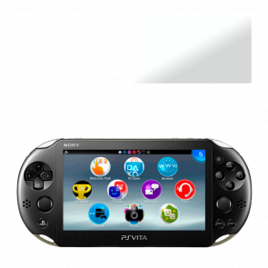 Набір Консоль Sony PlayStation Vita Slim Модифікована 64GB Black + 5 Вбудованих Ігор Б/У  + Чохол М'який RMC Новий + Скло  Trans Clear Новий