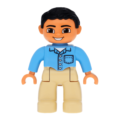 Фигурка Lego Boy Tan Legs Medium Blue Shirt Duplo 47394pb159 Б/У - Retromagaz