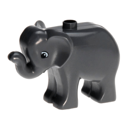 Фигурка Lego Animals Elephant Baby Eyes Squared Duplo elephc01pb02 Dark Bluish Grey Б/У - Retromagaz