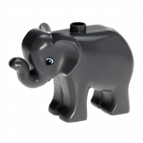 Фигурка Lego Animals Elephant Baby Eyes Squared Duplo elephc01pb02 Dark Bluish Grey Б/У