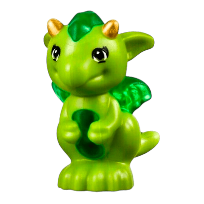 Фигурка Lego Воздух Dragon Elves Baby with Molded Trans-Green Stomach Animals 26090pb04 6151628 Lime Б/У - Retromagaz