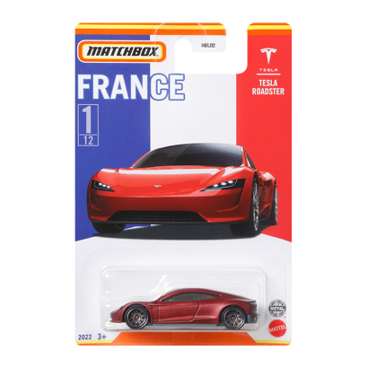 Тематична Машинка Matchbox Tesla Roadster France 1:64 HBL02/HFH68 Red - Retromagaz