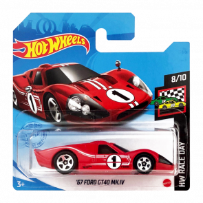 Машинка Базова Hot Wheels '67 Ford GT-40 MK.IV Race Day 1:64 GRX30 Red - Retromagaz