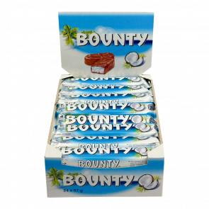 Набір Батончик Bounty 24шт з М'якоттю Кокосу у Молочному Шоколаді 57g - Retromagaz