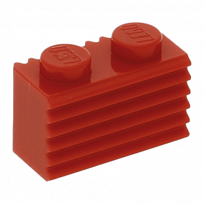 Кубик Lego Модифікована Grille Fluted Profile 1 x 2 2877 287721 6219677 Red 10шт Б/У - Retromagaz