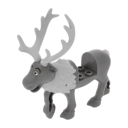 Фігурка Lego Земля Reindeer Frozen with Light Bluish Gray Antlers Fur on Neck Animals reindeerpb01 6135297 6273365 Dark Bluish Grey Б/У - Retromagaz