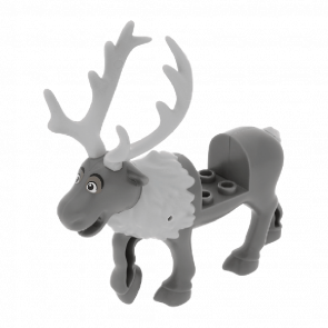 Фігурка Lego Земля Reindeer Frozen with Light Bluish Gray Antlers Fur on Neck Animals reindeerpb01 6135297 6273365 Dark Bluish Grey Б/У