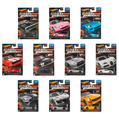 Набір Тематична Машинка Hot Wheels Fast & Furious 2023-3 HNR88 10шт - Retromagaz