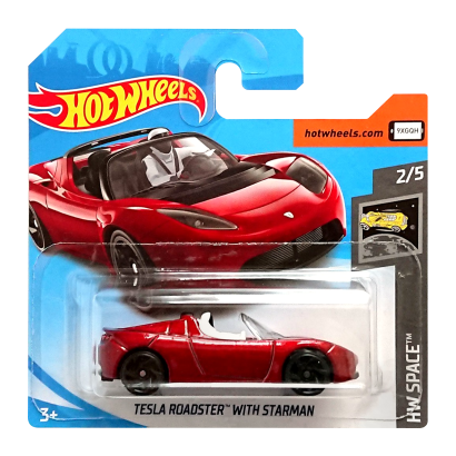 Машинка Базовая Hot Wheels Tesla Roadster With Starman Space 1:64 FYD29 Red - Retromagaz