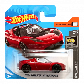 Машинка Базова Hot Wheels Tesla Roadster With Starman Space 1:64 FYD29 Red - Retromagaz