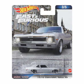 Машинка Premium Hot Wheels 1970 Chevrolet Nova SS Fast & Furious 1:64 HNW54 Silver - Retromagaz