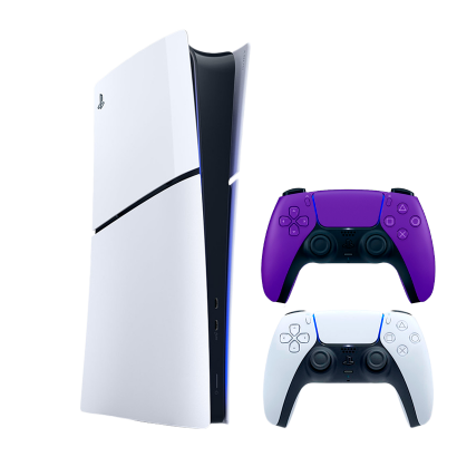 Набір Консоль Sony PlayStation 5 Slim Digital Edition 1TB White Новий  + Геймпад Бездротовий DualSense Purple - Retromagaz