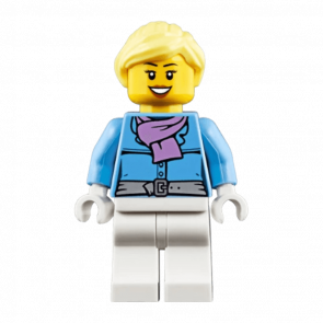 Фігурка Lego People 973pb3311 Female White Legs Parka with Medium Lavender Scarf City hol126 1 Б/У