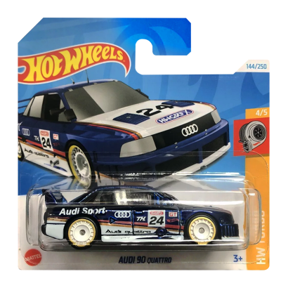 Машинка Базовая Hot Wheels Audi '90 Quattro Super Treasure Hunt STH Turbo 1:64 HTF36 Blue - Retromagaz