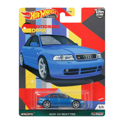 Машинка Premium Hot Wheels Audi S4 quattro Deutschland Design 1:64 GRJ69 Blue - Retromagaz