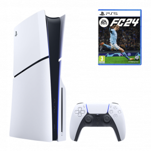 Набор Консоль Sony PlayStation 5 Slim Blu-ray 1TB White Новый  + Игра EA Sports FC 24 Русская Озвучка - Retromagaz