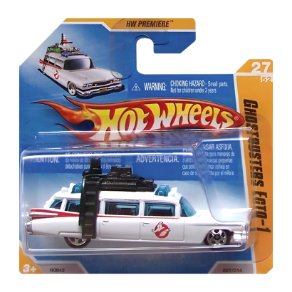 Машинка Базова Hot Wheels Cadillac Ghostbusters Ecto-1 New Models 1:64 R0942 White - Retromagaz