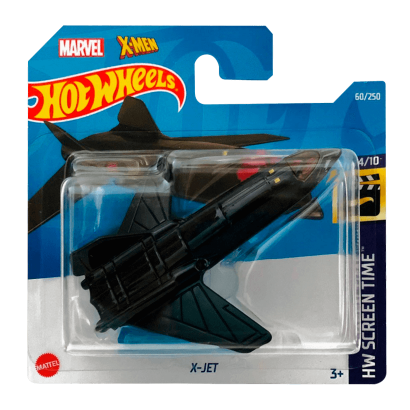 Машинка Базовая Hot Wheels Marvel X-Men X-Jet Screen Time 1:64 HCT54 Black - Retromagaz