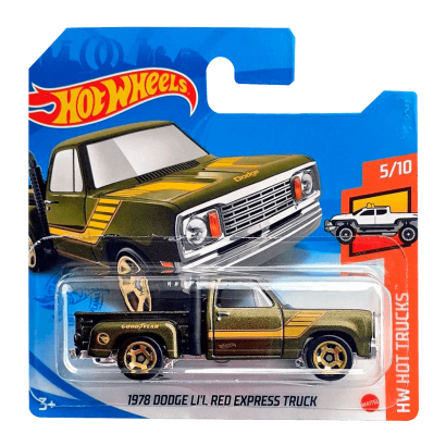 Машинка Базова Hot Wheels 1978 Dodge Li'l Red Express Truck Treasure Hunts Hot Trucks 1:64 GTC95 Green - Retromagaz